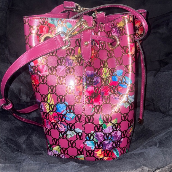 Valentino by Mario Valentino Monogram Leather Bucket Bag - Picture 3 of 16